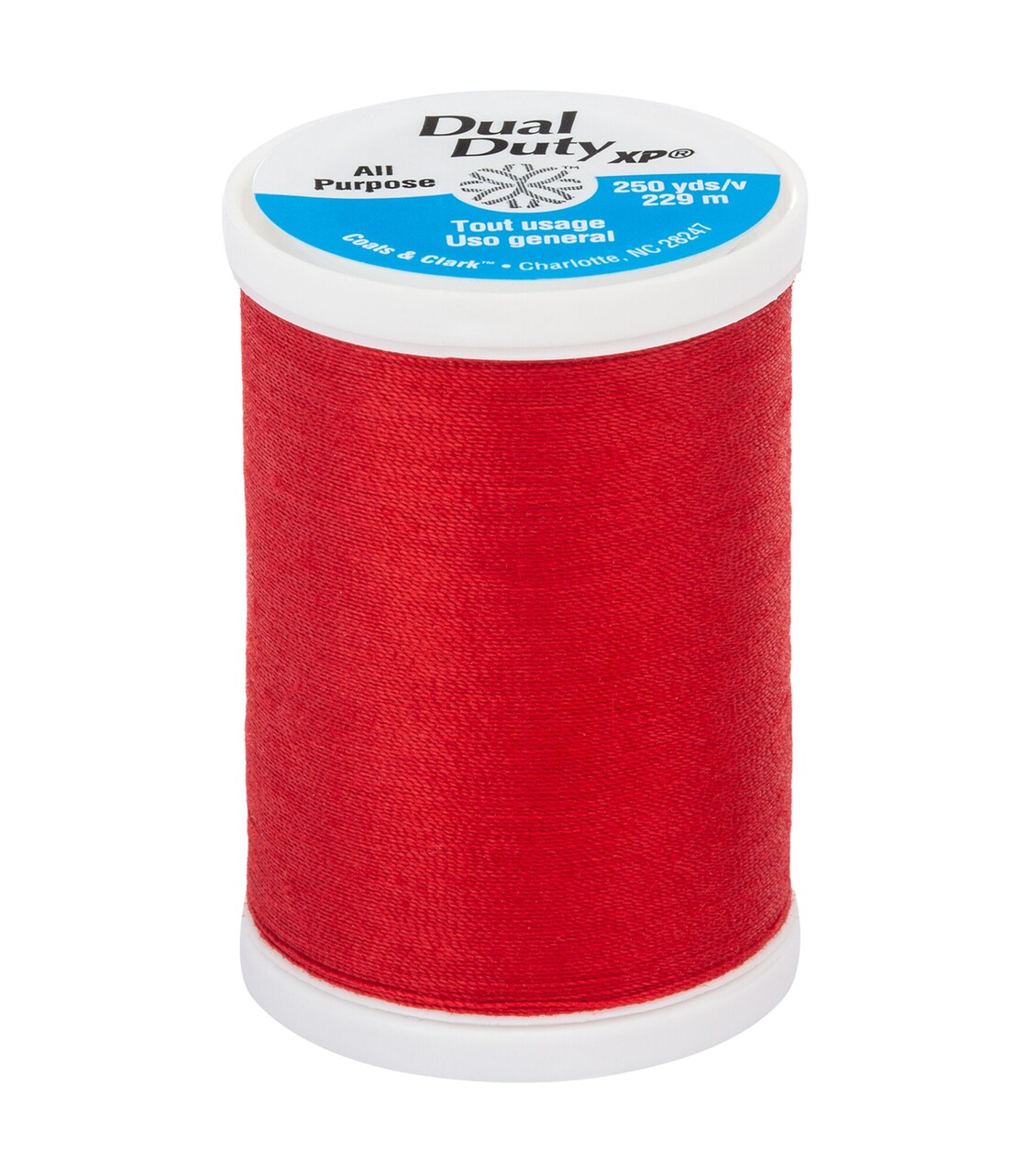 250 yards -- Dual Duty XP -- All Purpose Sewing Thread -- Red Color -- Ref. S910-2250 by Coats & Clark®